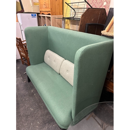 649C - Contemporary High Back Upholstered Green Sofa