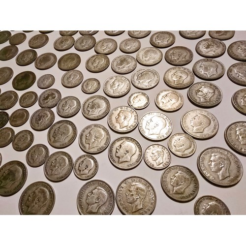 1 - Mixed Lot of Pre1947 British Silver Coins (approx 1kg)