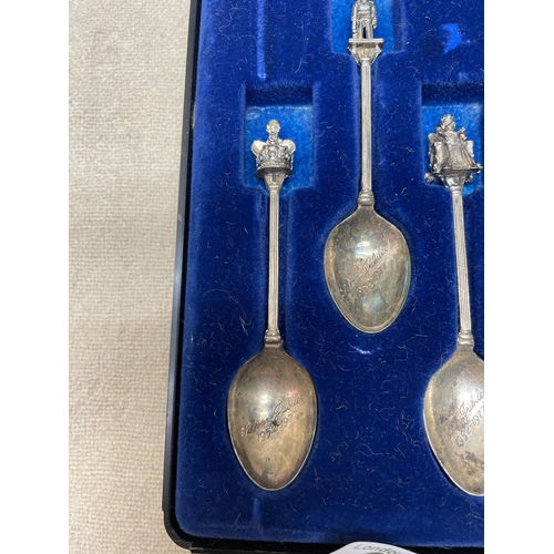 343 - Set of Silver Plated Queens Silver Jubilee Novelty Spoons