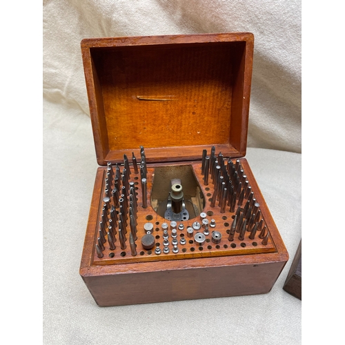 346 - Watchmakers Staking Set in a Wooden Case & a US Made Tap & Die Set