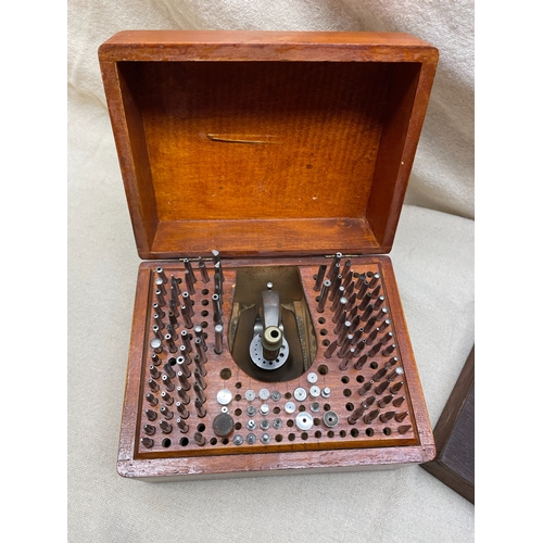 346 - Watchmakers Staking Set in a Wooden Case & a US Made Tap & Die Set