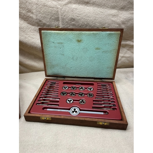 346 - Watchmakers Staking Set in a Wooden Case & a US Made Tap & Die Set