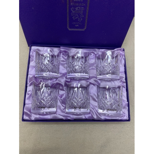 349 - Mint and Boxed Set of Edinburgh Crystal Tumblers