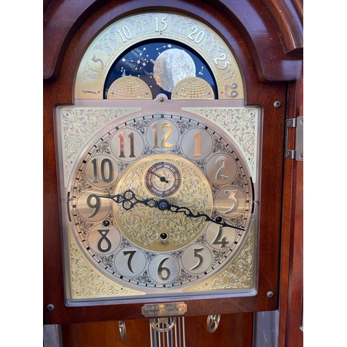 581 - Charles R Sligh Mahogany Cased Millennium Grandfather Clock