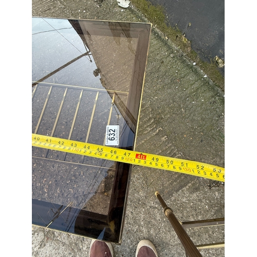 632 - A Mid Century Pair of Brass & Glass Coffee Tables