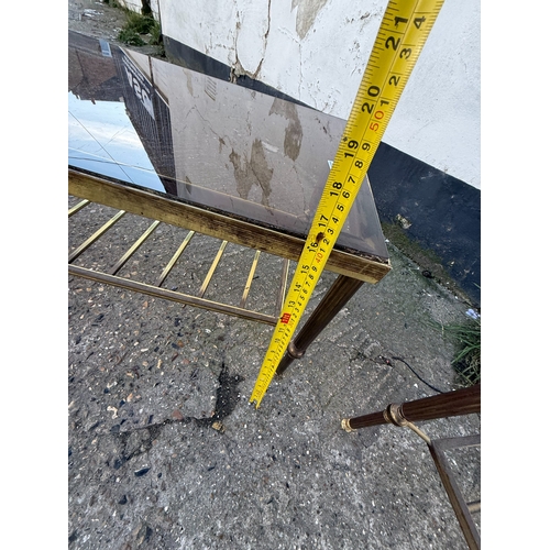 632 - A Mid Century Pair of Brass & Glass Coffee Tables