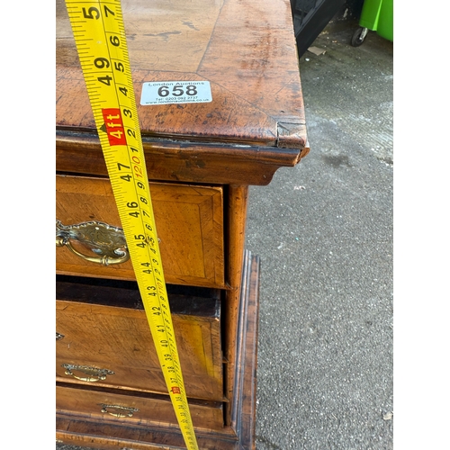 658 - Georgian Walnut Chest of Drawers on Stand