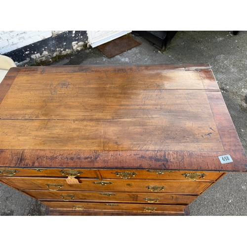 658 - Georgian Walnut Chest of Drawers on Stand