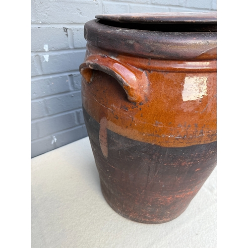 744 - Large Earthenware Storage Jar/ Bread Crock