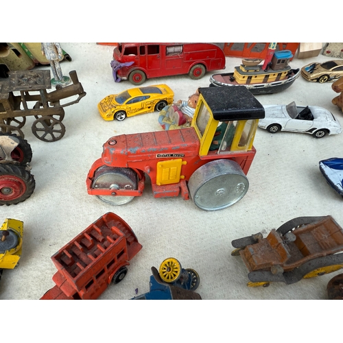 761 - Collection of Vintage Toys including Lead Animals, Dinky & Corgi, Marx Tinplate Speedway Set, Meccan... 