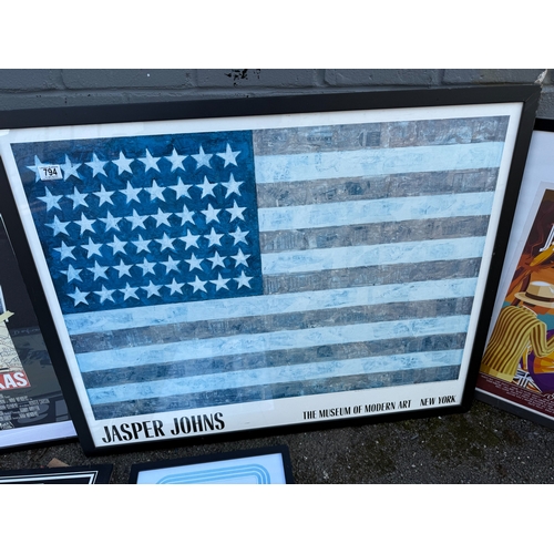 794 - Collection of Prints to include Paris Texas Poster, Raol Dufy, Oasis Poster & Jasper Johns Posters a... 