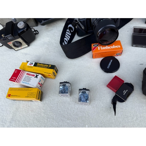 835 - A Good Lot of Vintage Cameras incl. Canon AE-1