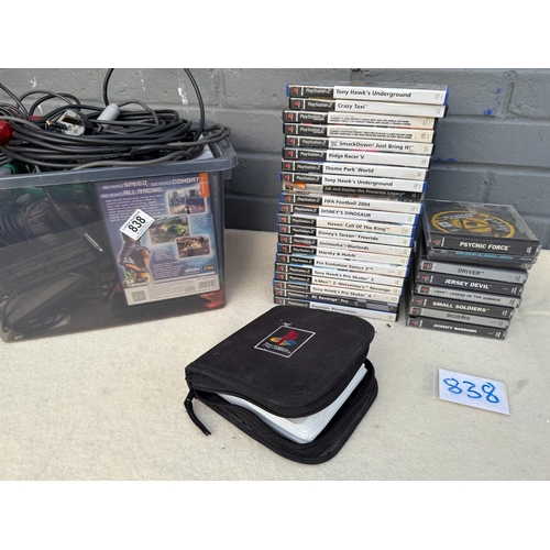 838 - A Large Retro Gaming Lot including PS1/PS2 Games and Accessories plus a large quantity of empty case... 