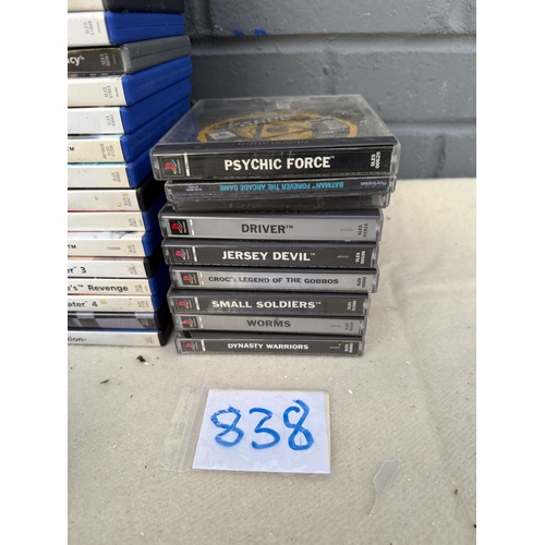 838 - A Large Retro Gaming Lot including PS1/PS2 Games and Accessories plus a large quantity of empty case... 