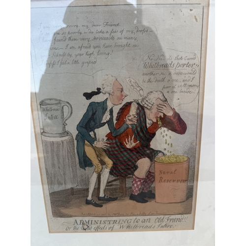 890 - Thomas Rowlandson (English, 1756 - 1827): A Hand Coloured 19th Century Satirical Etching Titled:  Ad... 