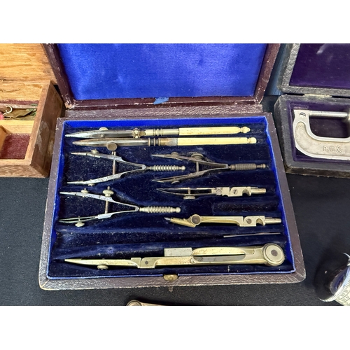 923 - A Good Collection of Precision engineering and Writing Instruments, including Browne & Sharpe Microm... 