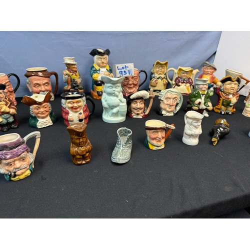 931 - Large Group of Character Jugs and Other Ceramics including Novelty Ashtray etc