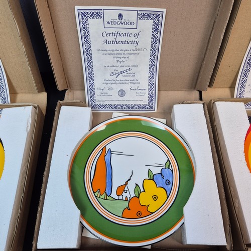 731 - Collection of Eight World of Clarice Cliff Decorative Collectors Plates by Wedgwood all Boxed with C... 