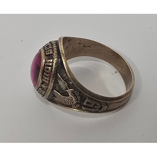 7A - 10ct Gold 1974 Bellaire High School Ring