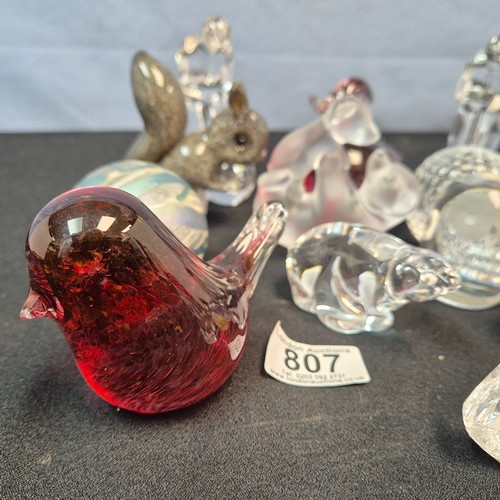 807 - Good Quality Group of Glass Paperweights & Figures incl. Hadeland, Cristal de Sevres, Orefors, Val S... 