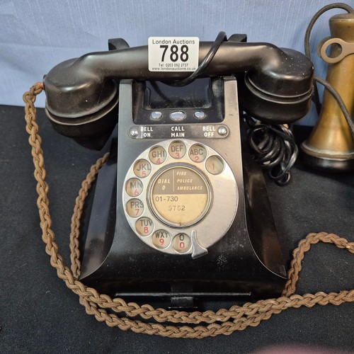 788 - Bakelite GPO 328L Telephone together with another