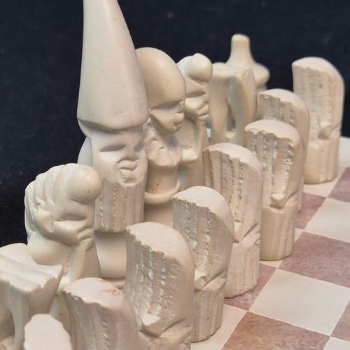 795 - Kenyan Soapstone Chess Set & Board