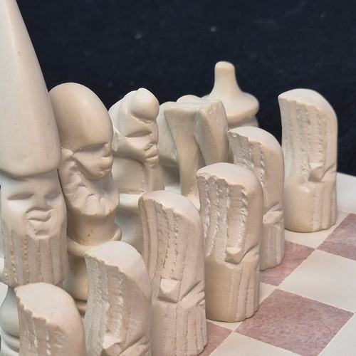 795 - Kenyan Soapstone Chess Set & Board