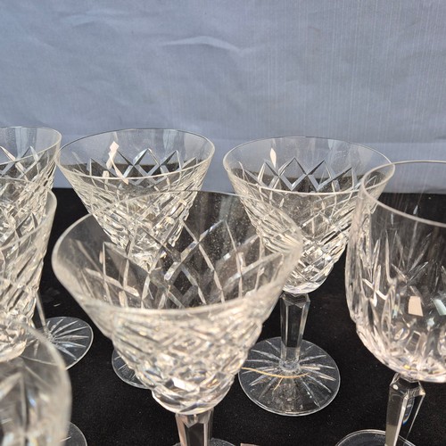 797 - Set of Six Waterford Crystal Tyrone Water Goblets together with a Pair of Waterford Crystal Red Wine... 