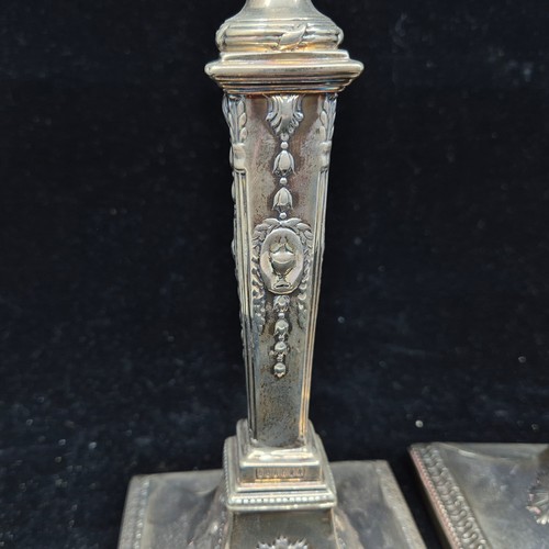 882 - Pair of Georgian Silver Candlesticks Marked Sheffield 1776 by John Winter & Co approx 28cm tall and ... 