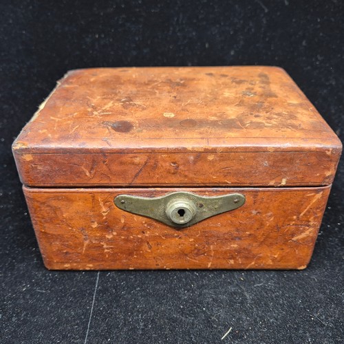 888 - Antique Leather Jewellery box and another Wooden Box