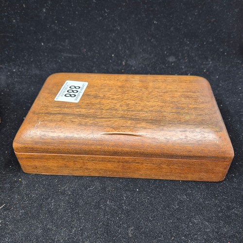 888 - Antique Leather Jewellery box and another Wooden Box