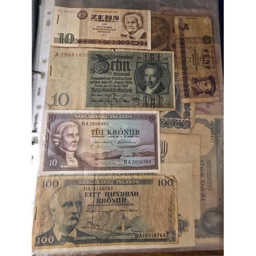 10A - 2x albums containing a large qty of vintage world banknotes