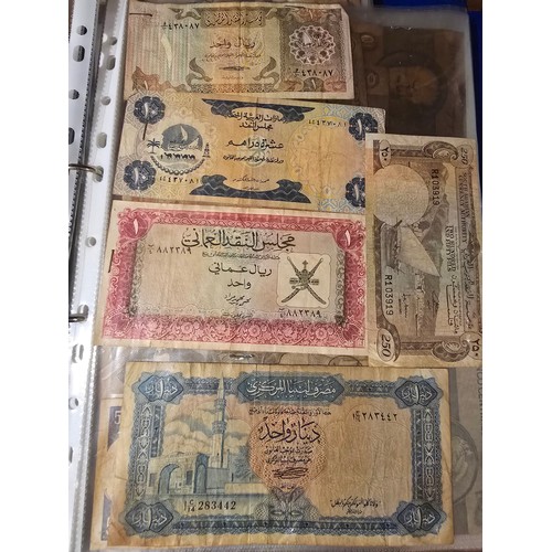 10A - 2x albums containing a large qty of vintage world banknotes