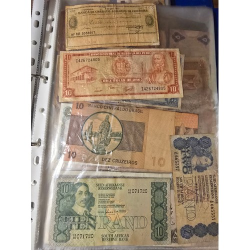 10A - 2x albums containing a large qty of vintage world banknotes