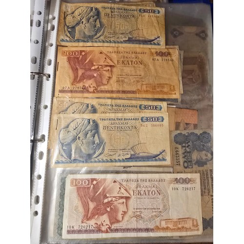 10A - 2x albums containing a large qty of vintage world banknotes