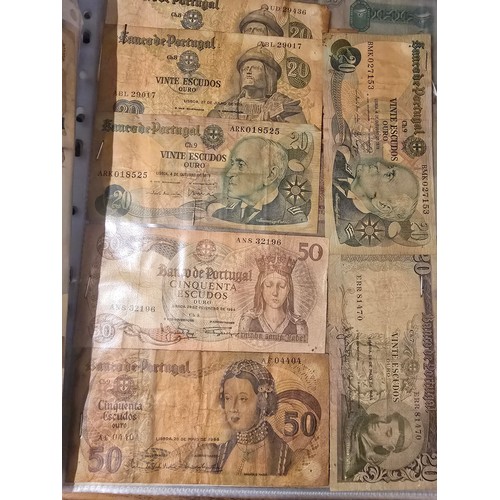 10A - 2x albums containing a large qty of vintage world banknotes