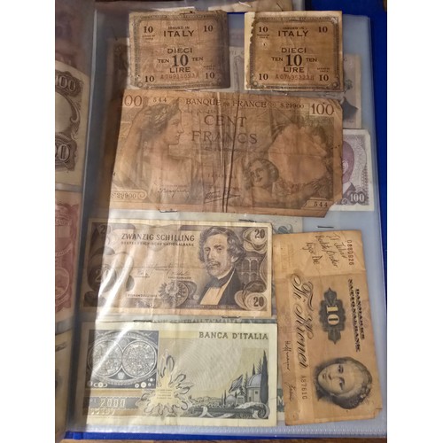 10A - 2x albums containing a large qty of vintage world banknotes