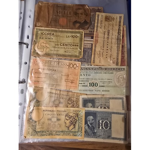 10A - 2x albums containing a large qty of vintage world banknotes