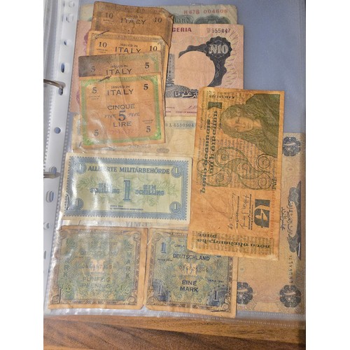 10A - 2x albums containing a large qty of vintage world banknotes