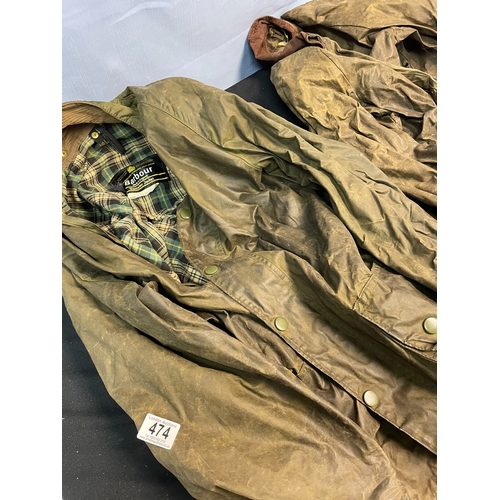 474 - Two Vintage Barbour Waxed Jackets (Large)