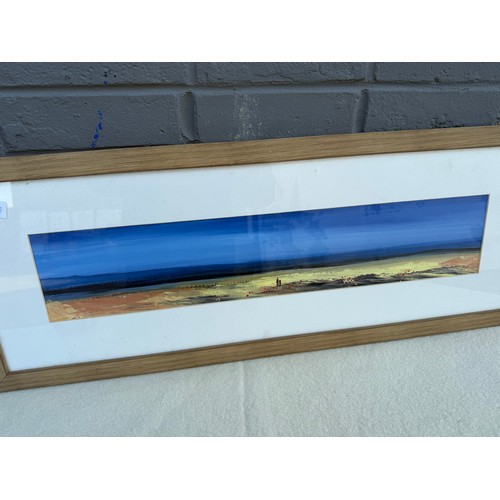 794A - Peter Hodson Framed Painting of Two Figures on a Beach