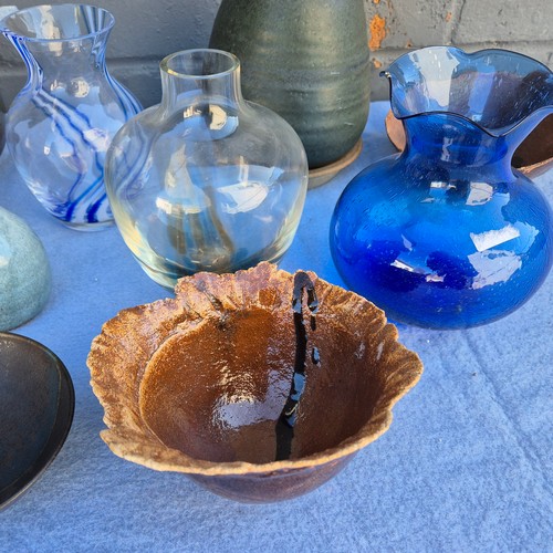 759 - Mixed Lot of Studio Pottery and Studio Glass, including Signed Pieces