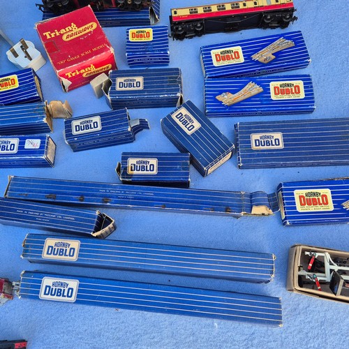 740 - Large Collection of Hornby Dublo and some Tri Ang OO Gauge Trains, Track and Scenery. Mostly Mint an... 