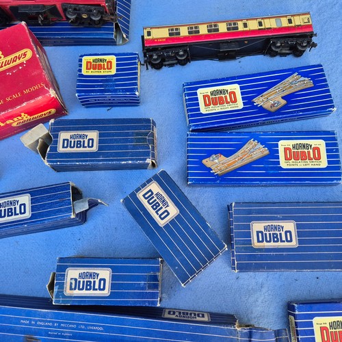 740 - Large Collection of Hornby Dublo and some Tri Ang OO Gauge Trains, Track and Scenery. Mostly Mint an... 