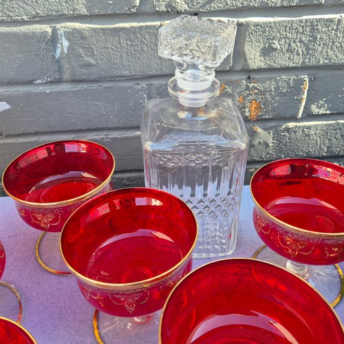 774 - Mixed Lot to include Set of Ferro & Lazzarini Murano Ruby Red Glassware (Decanter, Glasses etc), Two... 