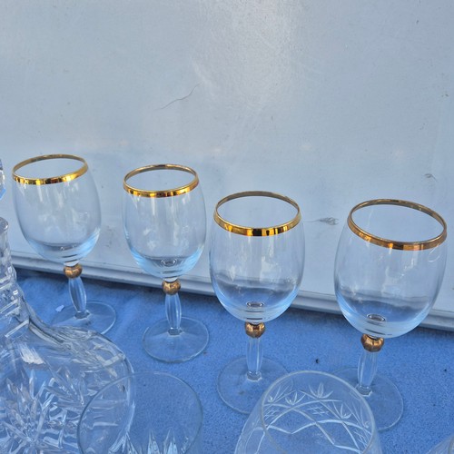 776 - Collection of Good Quality Crystal including coloured Crystal Liqueur Glasses etc