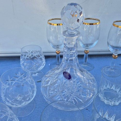 776 - Collection of Good Quality Crystal including coloured Crystal Liqueur Glasses etc