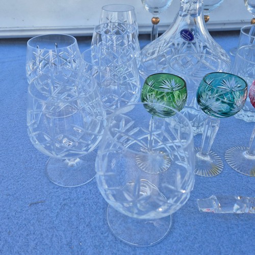 776 - Collection of Good Quality Crystal including coloured Crystal Liqueur Glasses etc