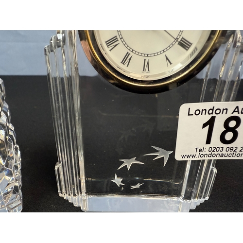 181 - Two Waterford Crystal Clocks (tallest being 11cm)