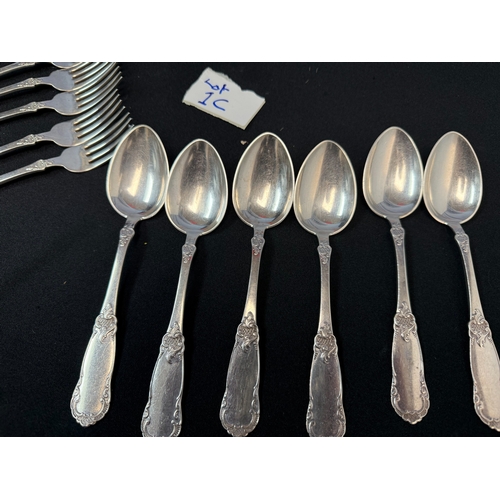 1C - A Set of Norwegian Silver Plated Cutlery